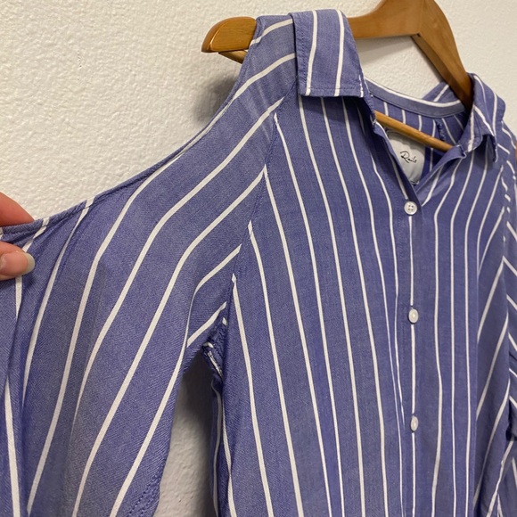 Rails Sadie Ocean Stripe Cold Shoulder Button Up - Picture 5 of 11